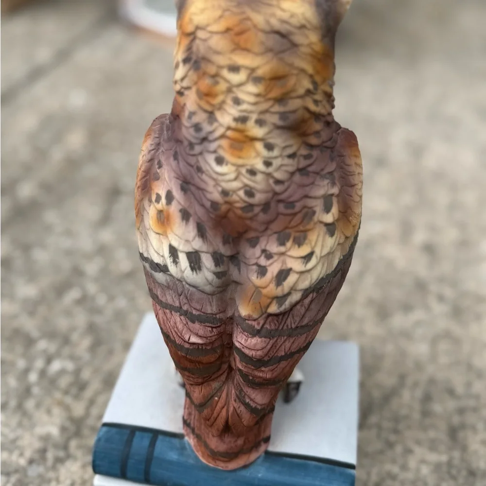 Vintage porcelain Decorative Owl Figurine - Multicolor Ceramic Bird Sculpture